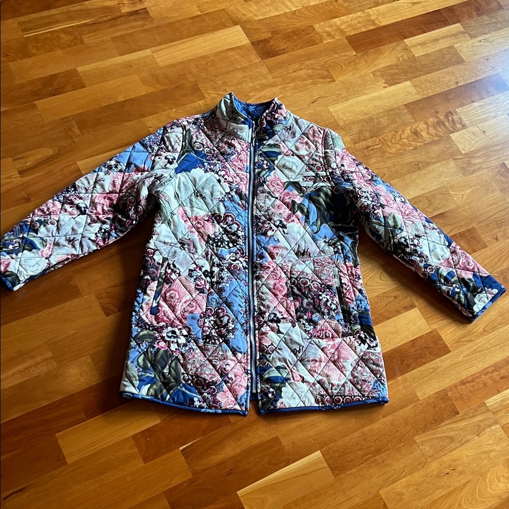 Floral Quilted Women's Jacket reversible Chicos